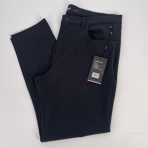 NEW Fourlaps Traverse‎ Pants Mens 38x32 Black Performance Golf Slim Chino NWT